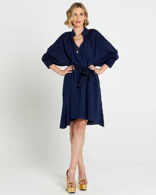 Fate Dreams Embroidered Midi Dress Navy sold by Shine On product image thumbnail 3