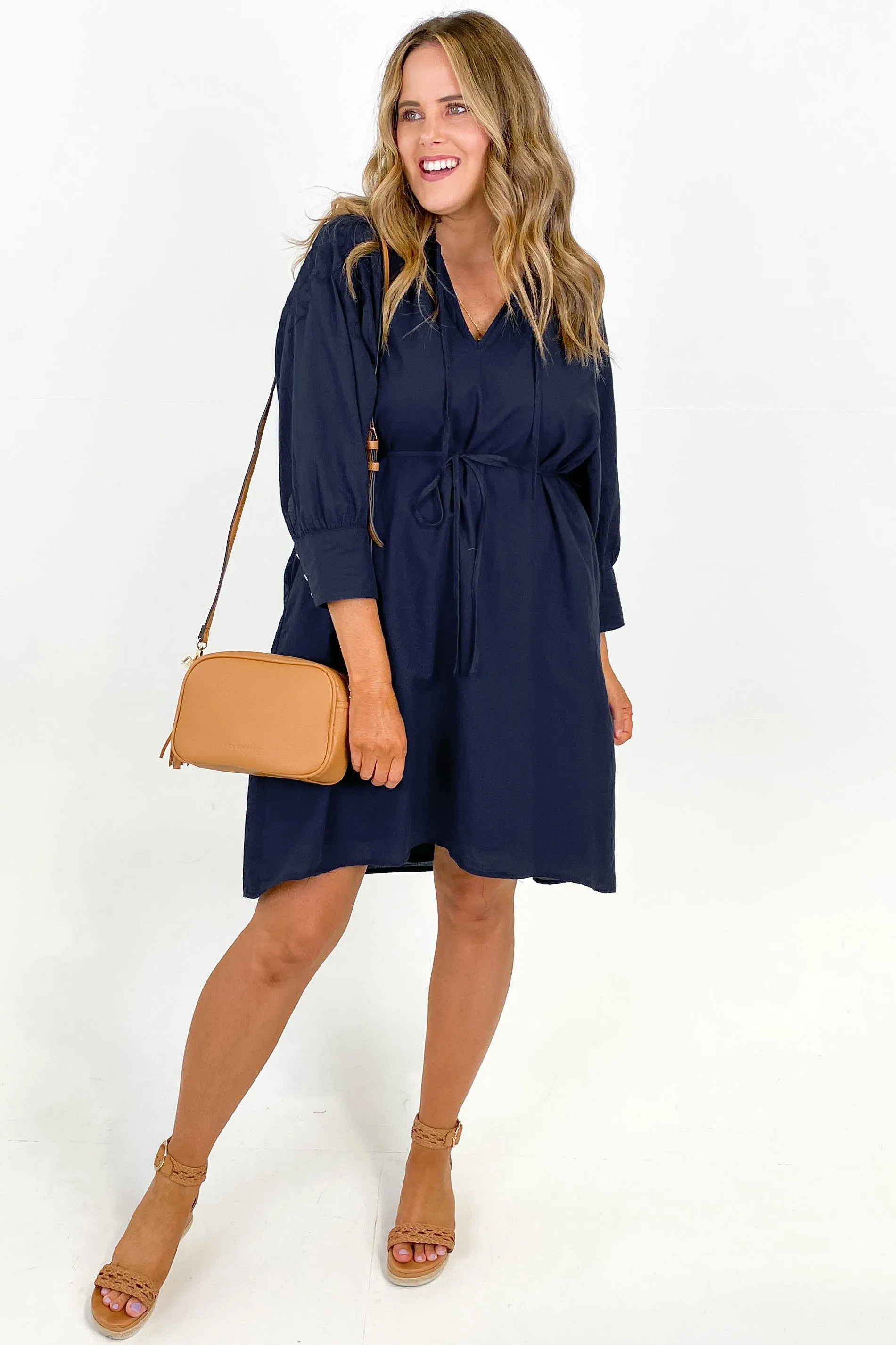 Fate Dreams Embroidered Midi Dress Navy sold by Shine On product image thumbnail 4