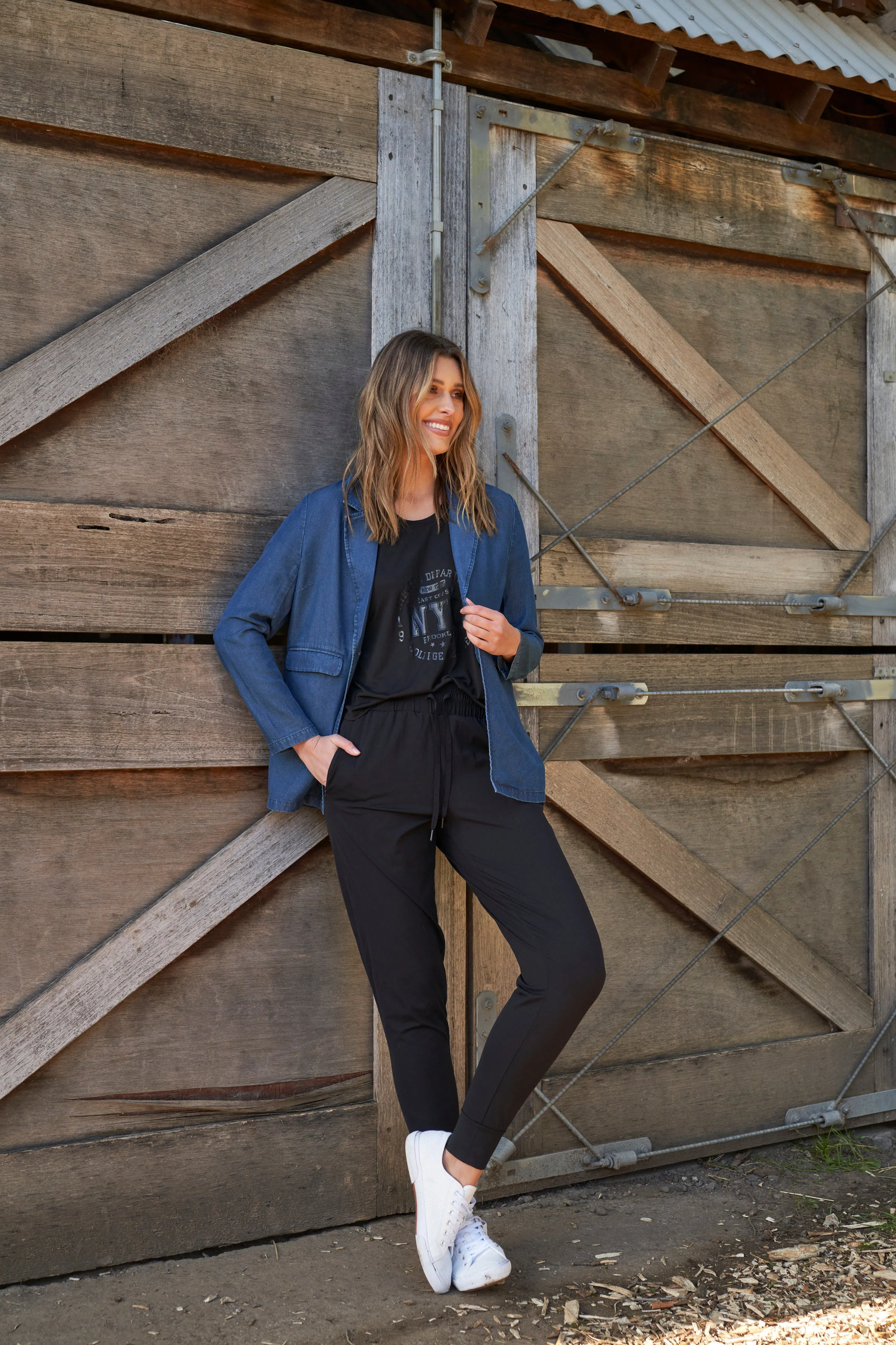 Betty Basics Cara Travel Jogger Black sold by Shine On