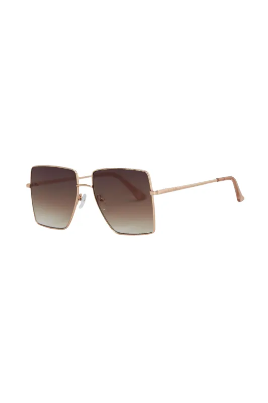 Aire Hadron Sunglasses Gold Brown Grad sold by Shine On