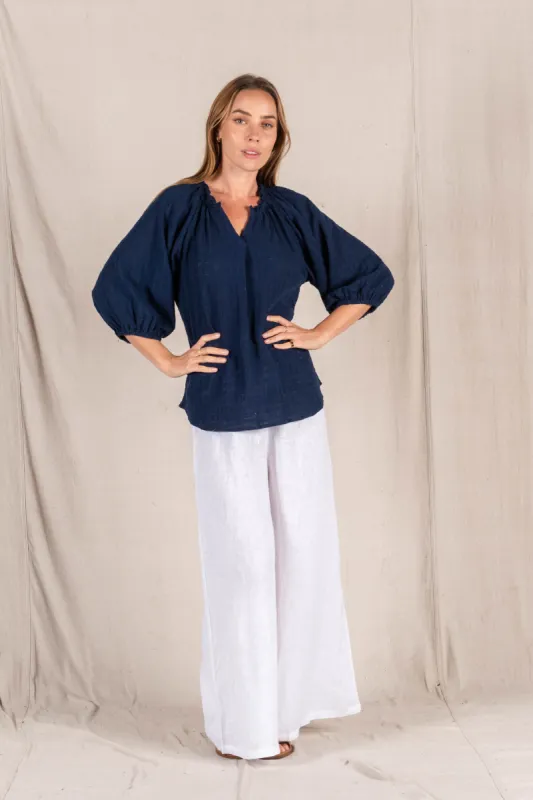 Valeria Label Esmaee Top Navy sold by Shine On