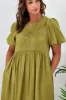 Shine On Label Delta Elasticated Panel Dress lime sold by Shine On