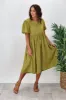 Shine On Label Delta Elasticated Panel Dress lime sold by Shine On