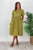 Shine On Label Delta Elasticated Panel Dress lime sold by Shine On