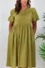 Shine On Label Delta Elasticated Panel Dress lime sold by Shine On