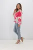 Fria Ava Cloud Print Blouson Sleeve Blouse Fuchsia sold by Shine On