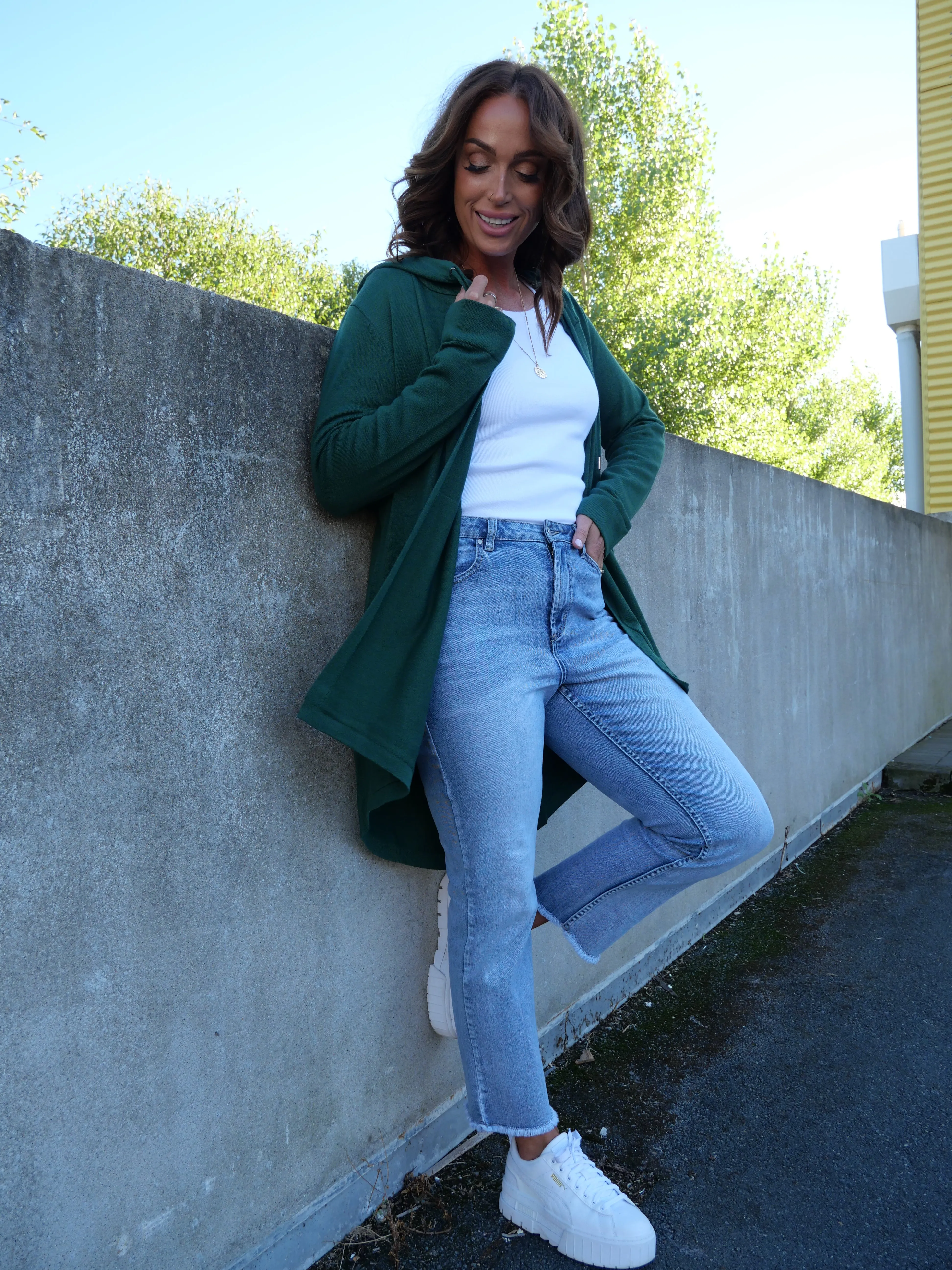 Shine On Label Big Dreams Merino Cardigan Forest sold by Shine On