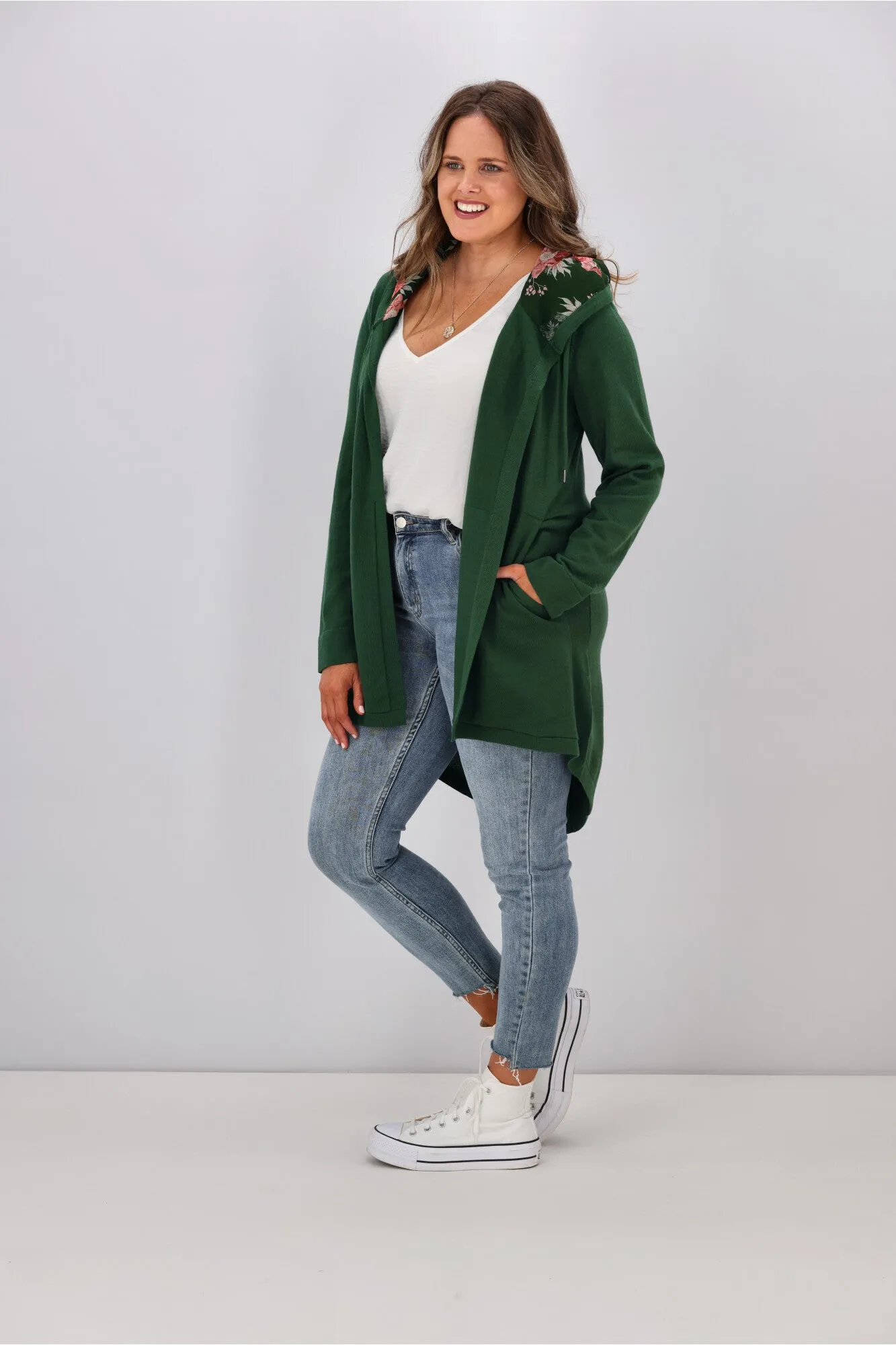 Shine On Label Big Dreams Merino Cardigan Forest sold by Shine On product image thumbnail 3