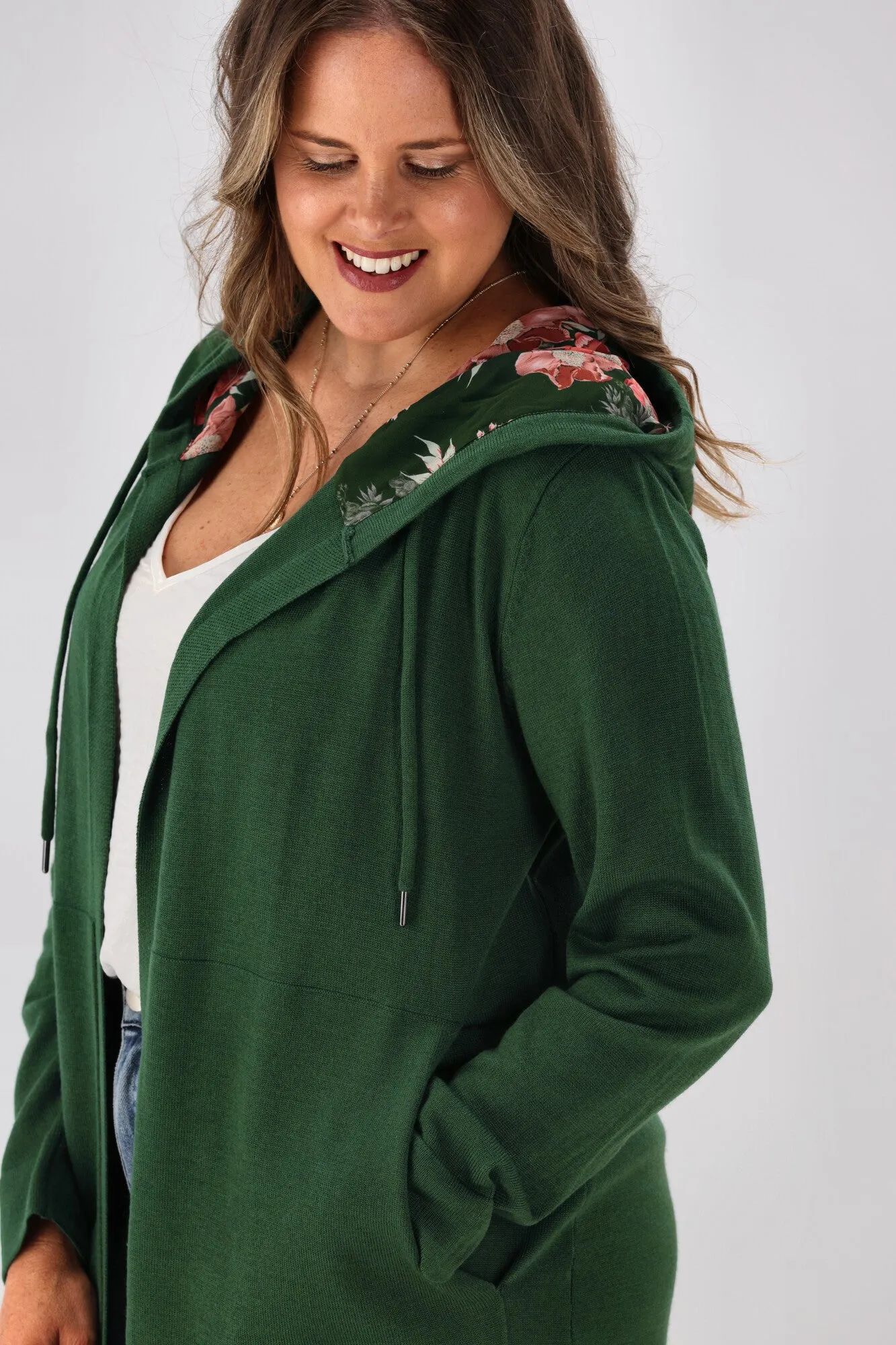 Shine On Label Big Dreams Merino Cardigan Forest sold by Shine On product image thumbnail 4