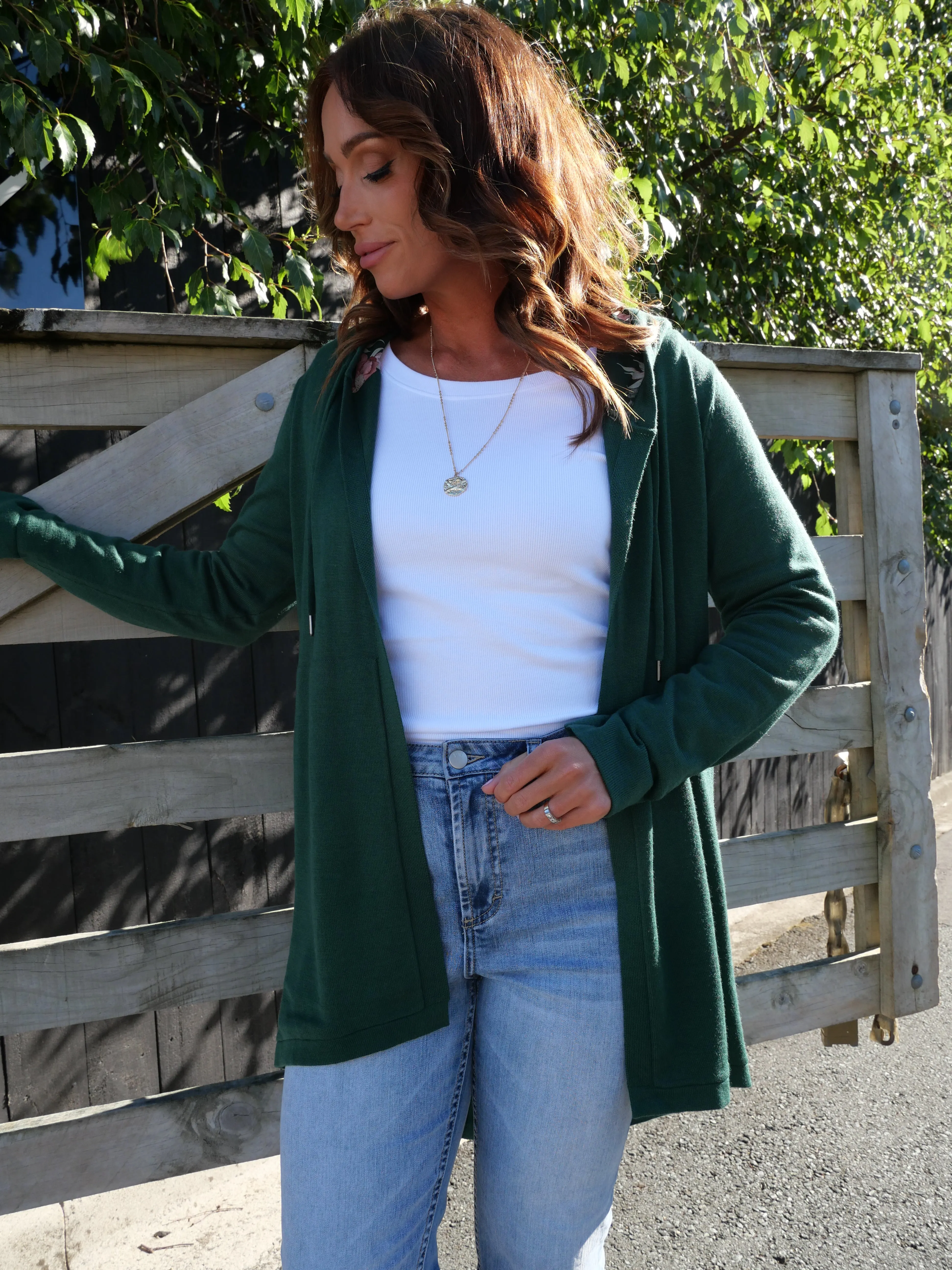 Shine On Label Big Dreams Merino Cardigan Forest sold by Shine On product image thumbnail 2