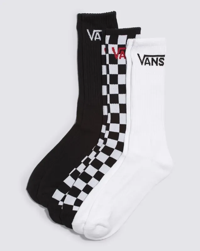 Vans Mens Classic Crew Socks Black/White sold by Shine On