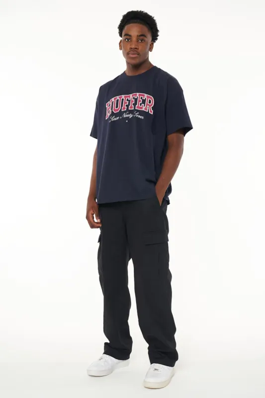 Huffer Mens Block Tee 220 Rings Navy sold by Shine On