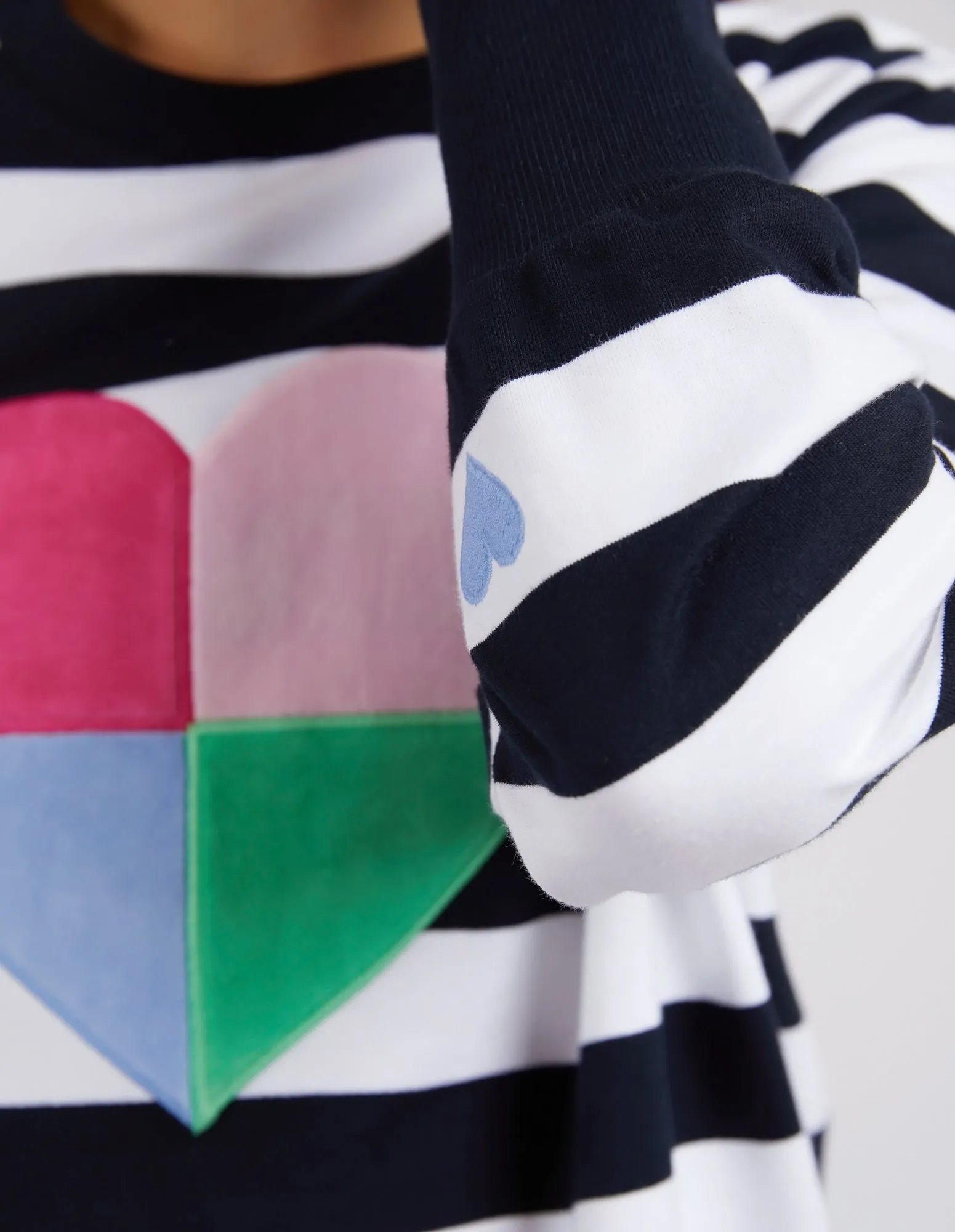 Elm Quarter Heart Crew Fleece Navy sold by Shine On product image thumbnail 3