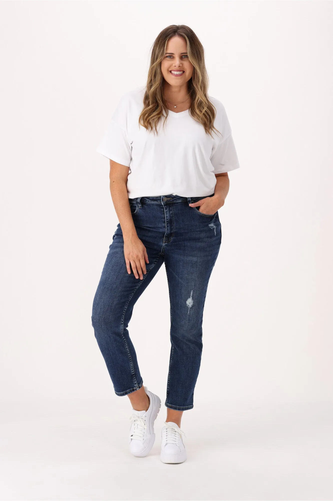 Shine On Label Kendric Straight Leg Jean Dark Indigo Wash sold by Shine On product image thumbnail 4