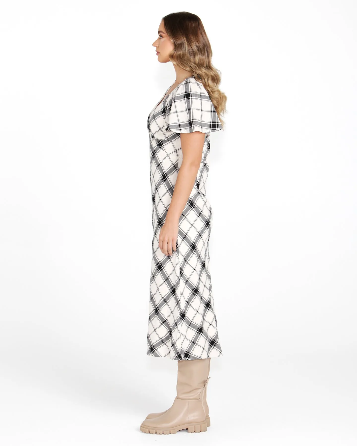 Sass Valentina Bias Midi Dress Check sold by Shine On product image thumbnail 3