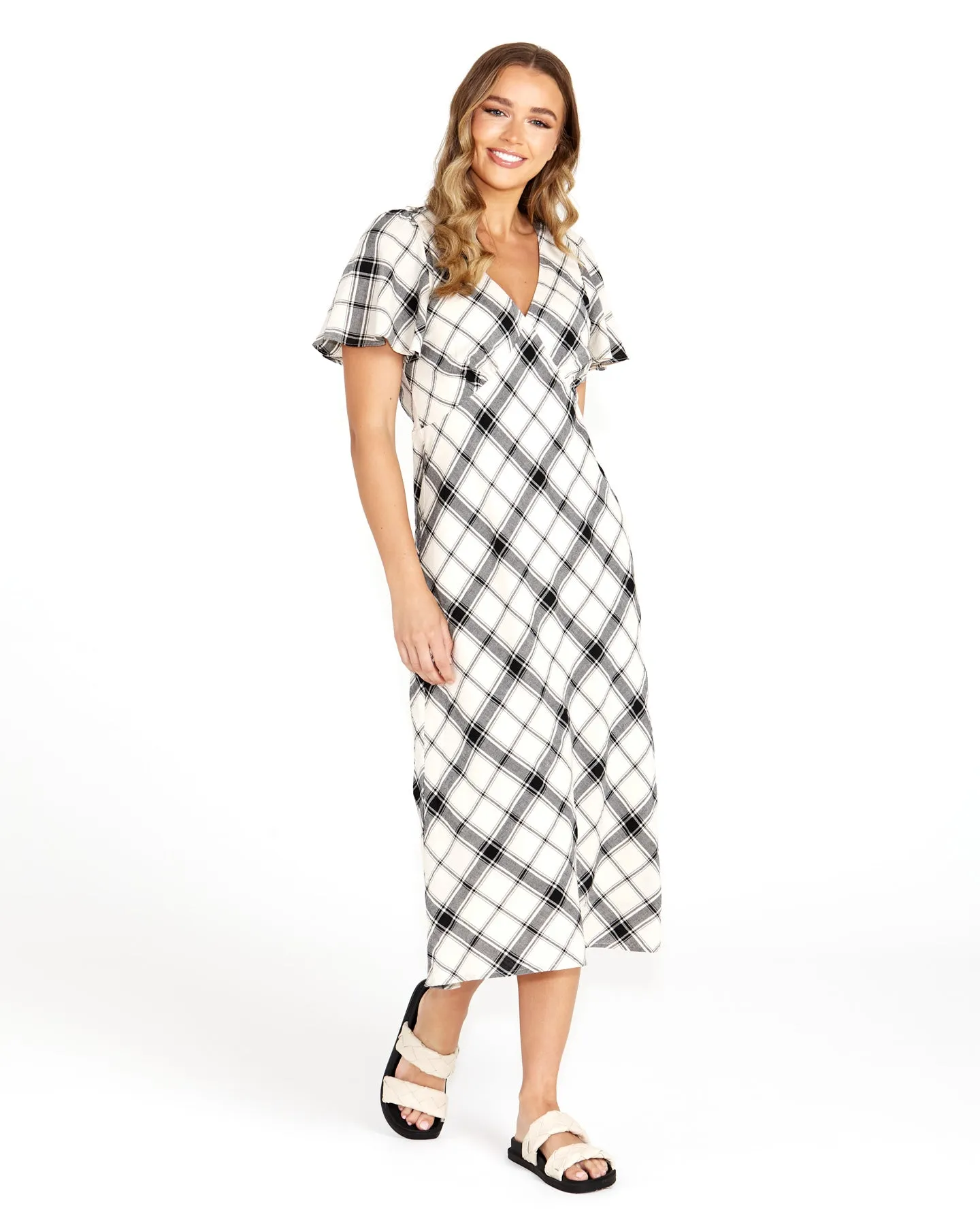 Sass Valentina Bias Midi Dress Check sold by Shine On product image thumbnail 2