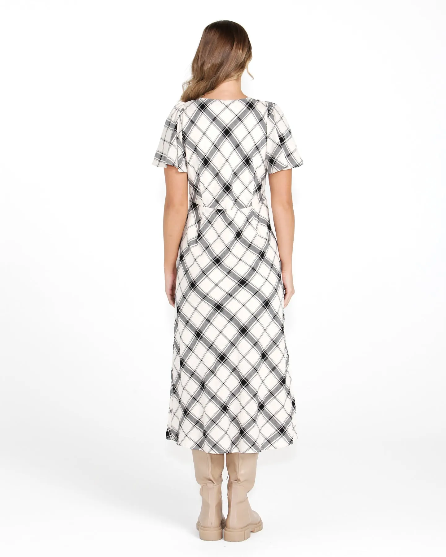 Sass Valentina Bias Midi Dress Check sold by Shine On product image thumbnail 4