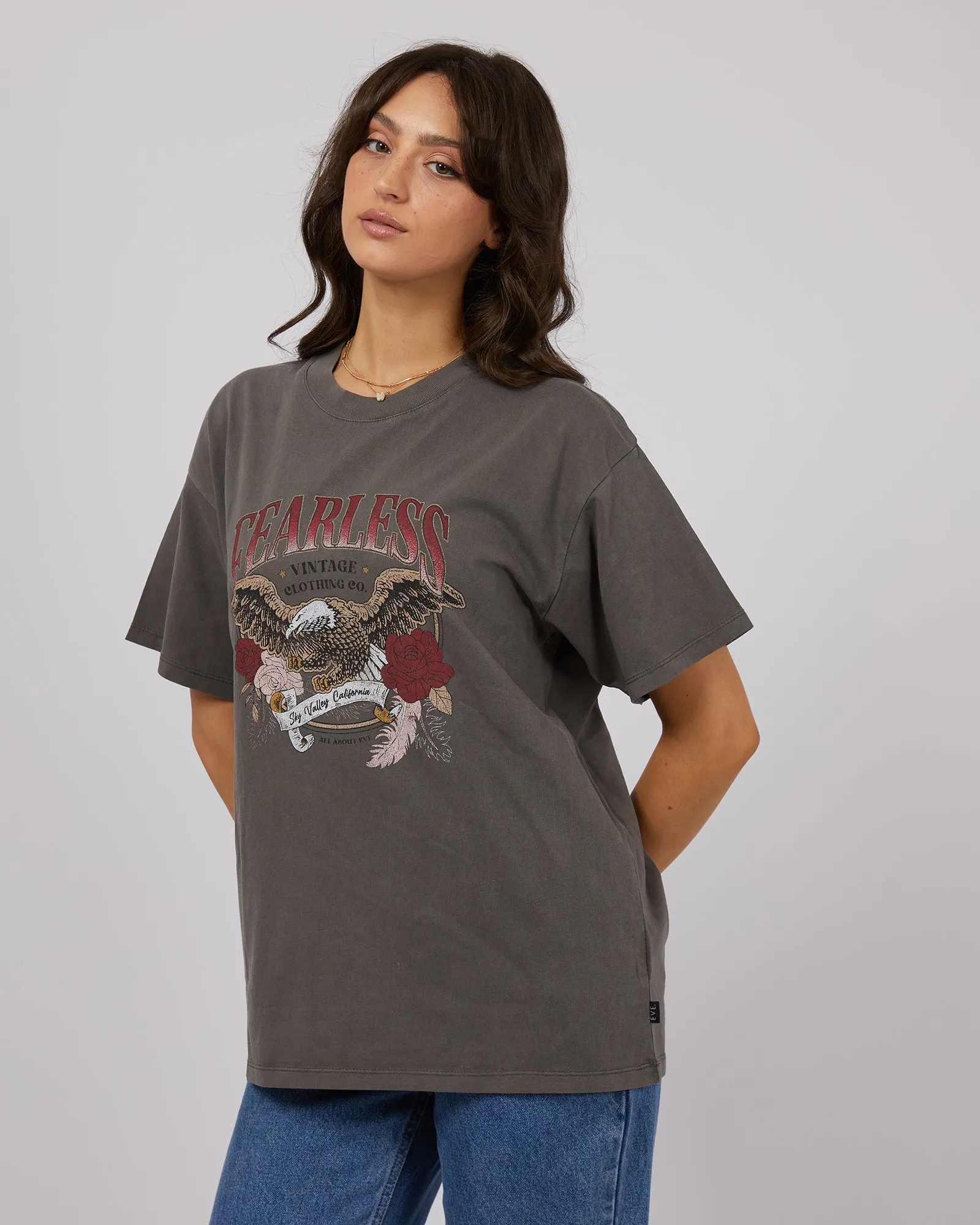 All About Eve Fearless Oversized Tee Charcoal sold by Shine On