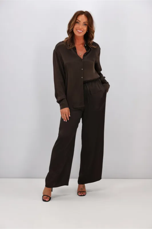 Jane James Amelie Sateen Pants Moss sold by Shine On