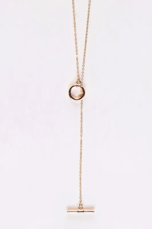 Shine On Label Threaded Fob Necklace Gold sold by Shine On