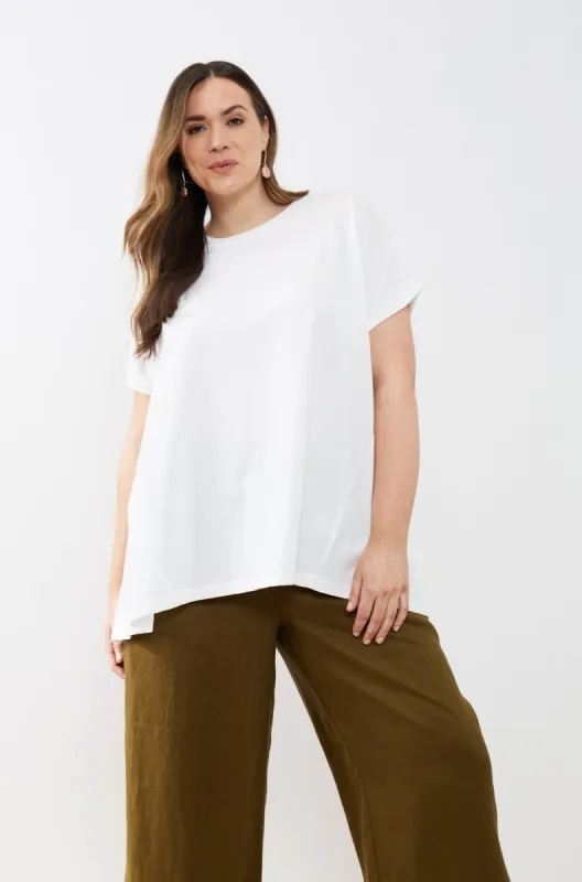 Tirelli Longline Crewneck Tee White sold by Shine On