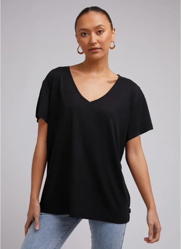 Silent Theory Harper Vee Tee Black sold by Shine On