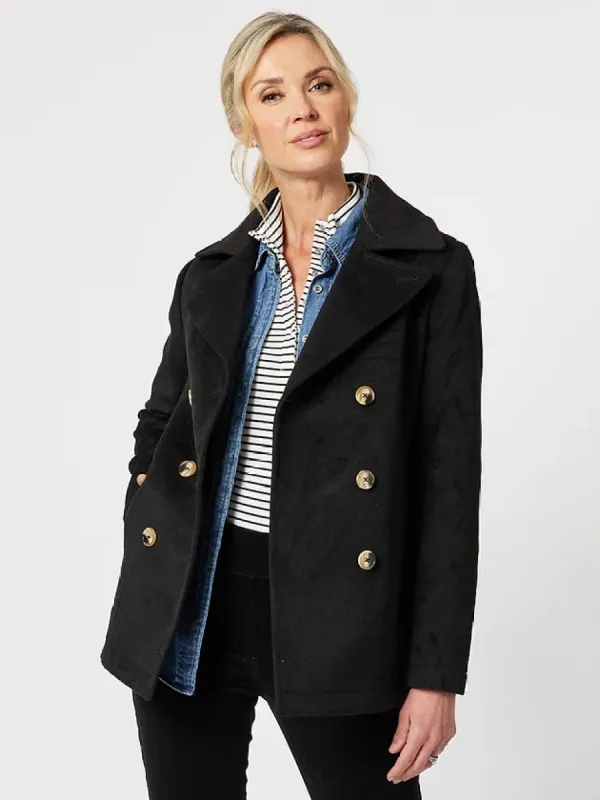 Gordon Smith Melton Coat Black sold by Shine On