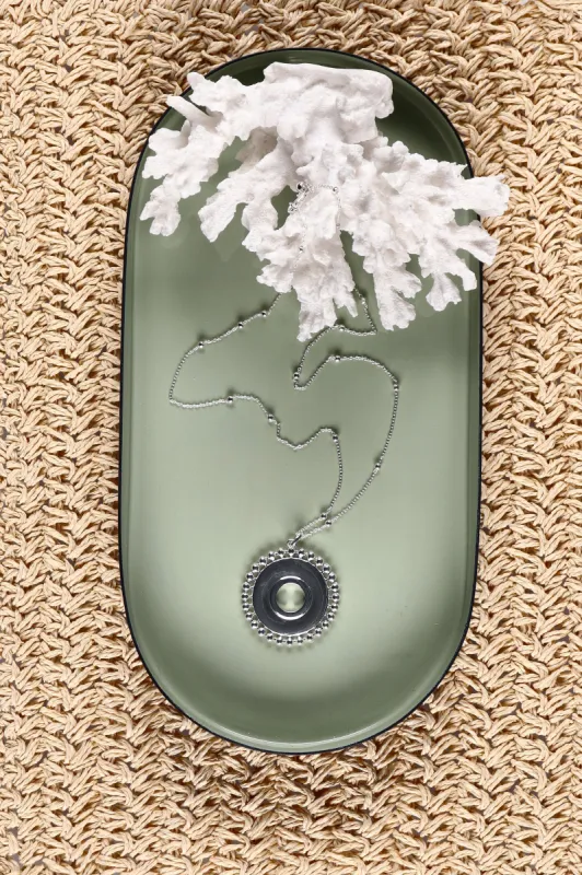 Adorne Nellie Ball Edge Pendant Necklace Silver sold by Shine On