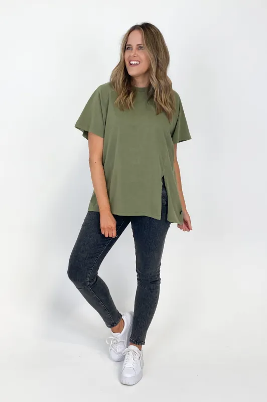 Silent Theory Routine Tee Khaki sold by Shine On