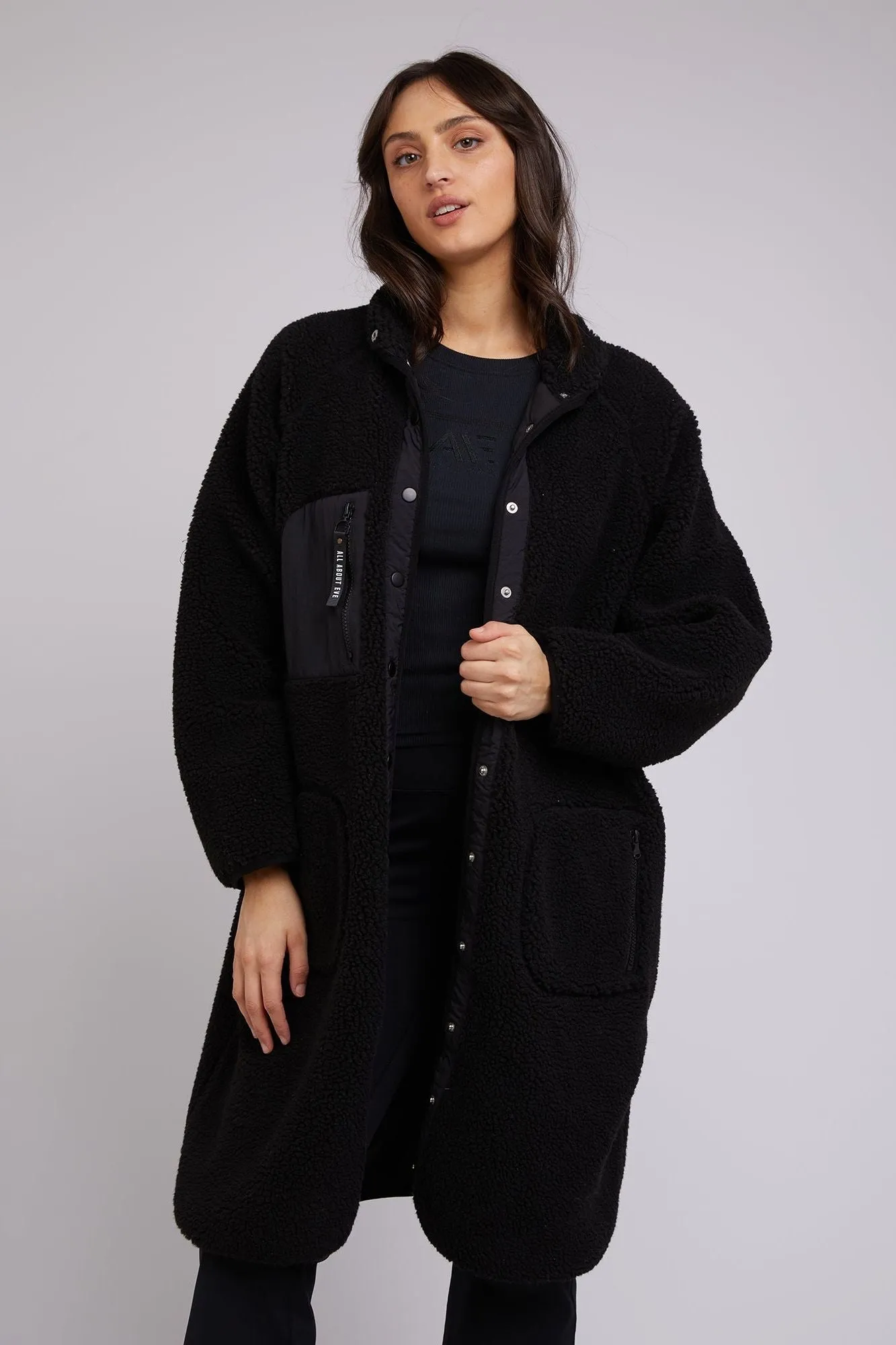 All About Eve Active Teddy Longline Jacket Black sold by Shine On product image thumbnail 3