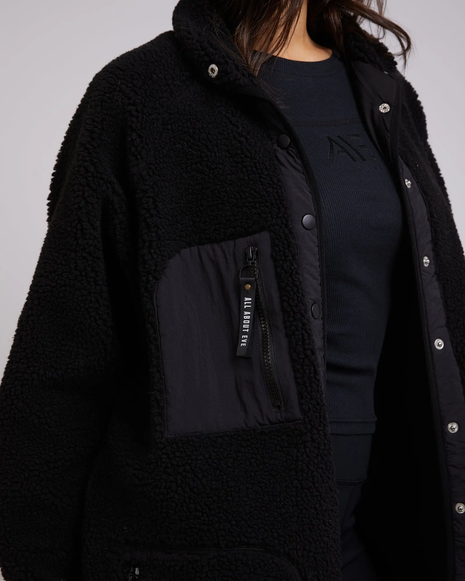 All About Eve Active Teddy Longline Jacket Black sold by Shine On product image thumbnail 2