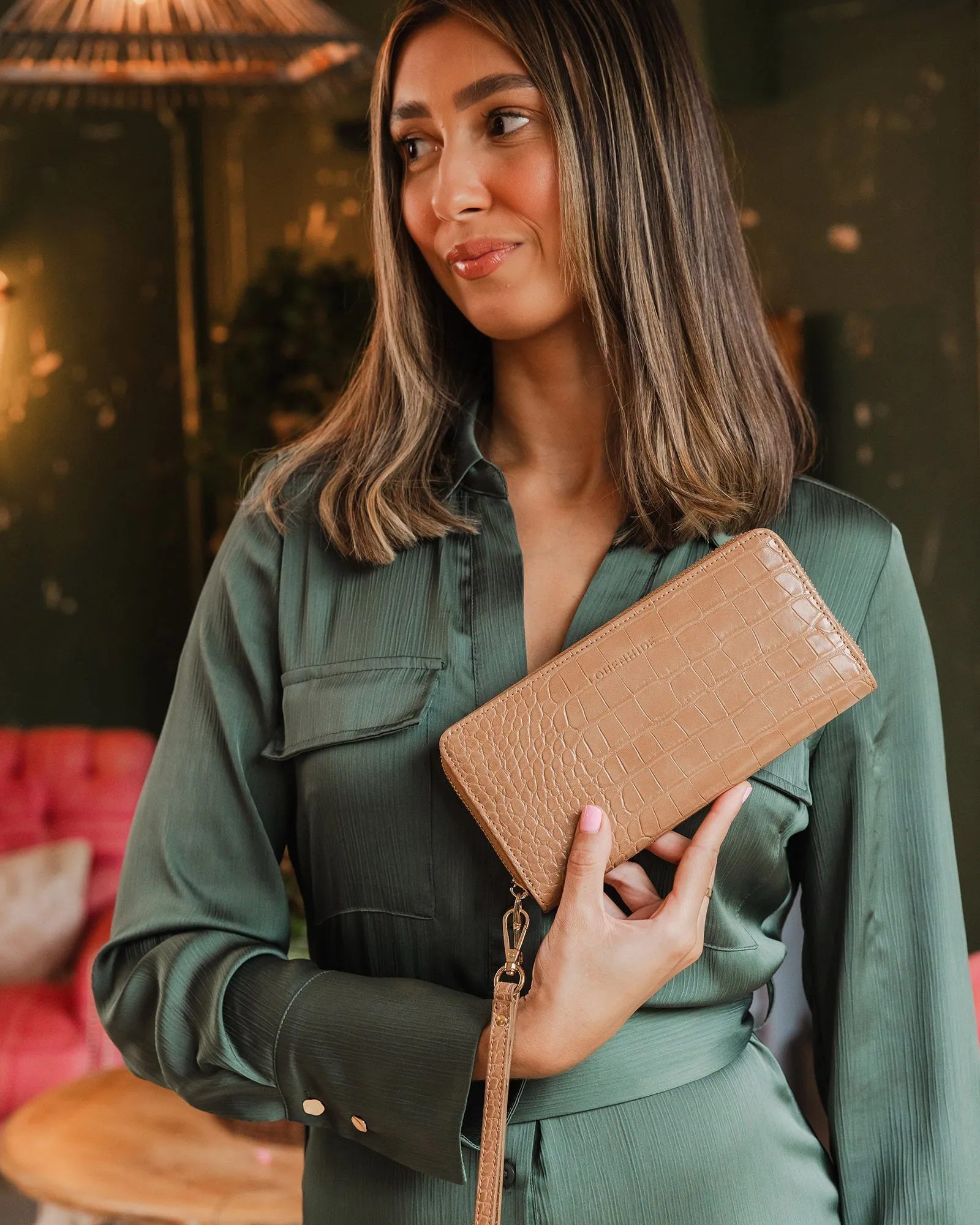 Louenhide Jessica Wallet Croc Camel sold by Shine On