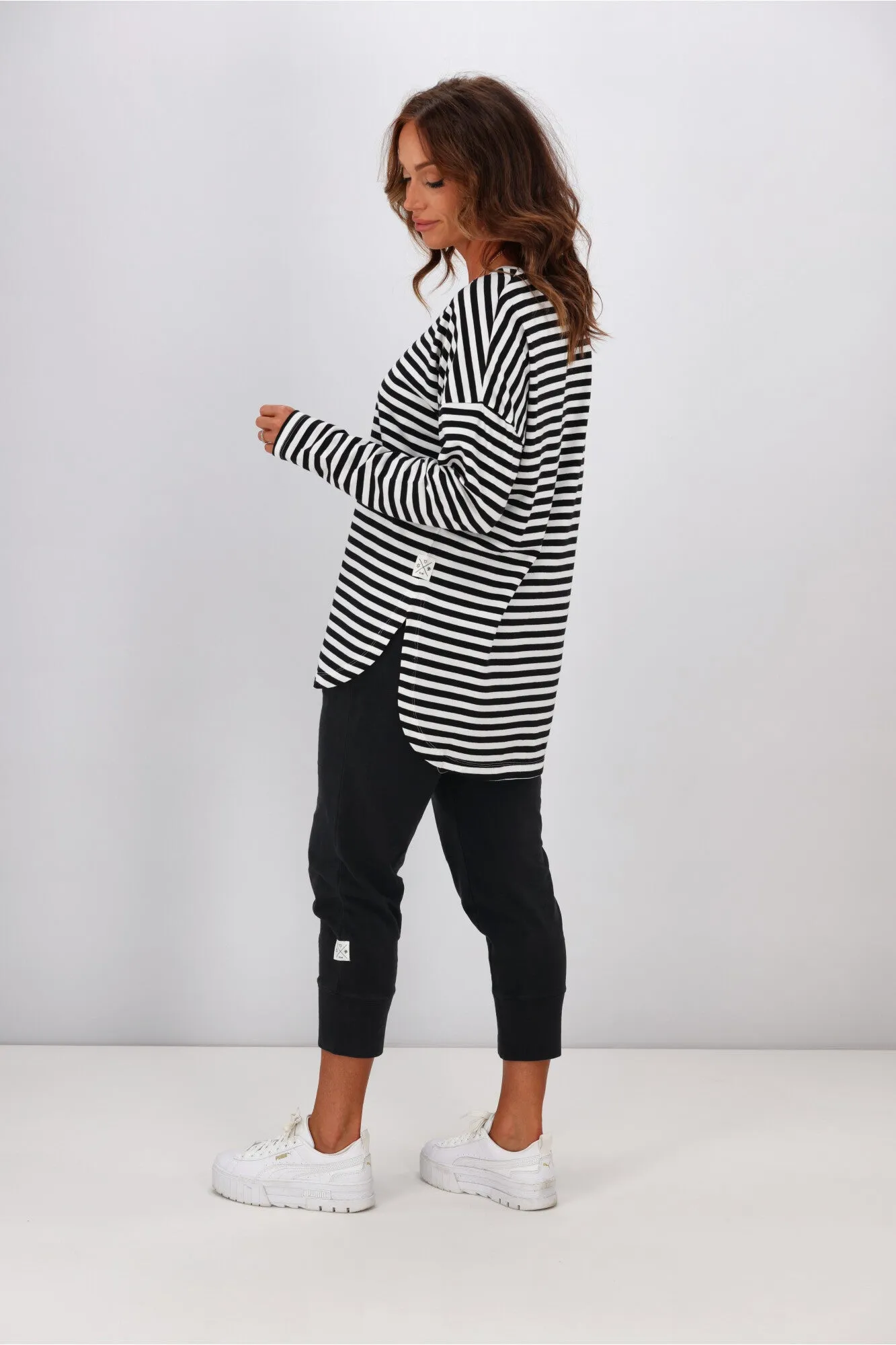 Elm Lauren L/S Tee Black & White Stripe sold by Shine On product image thumbnail 5