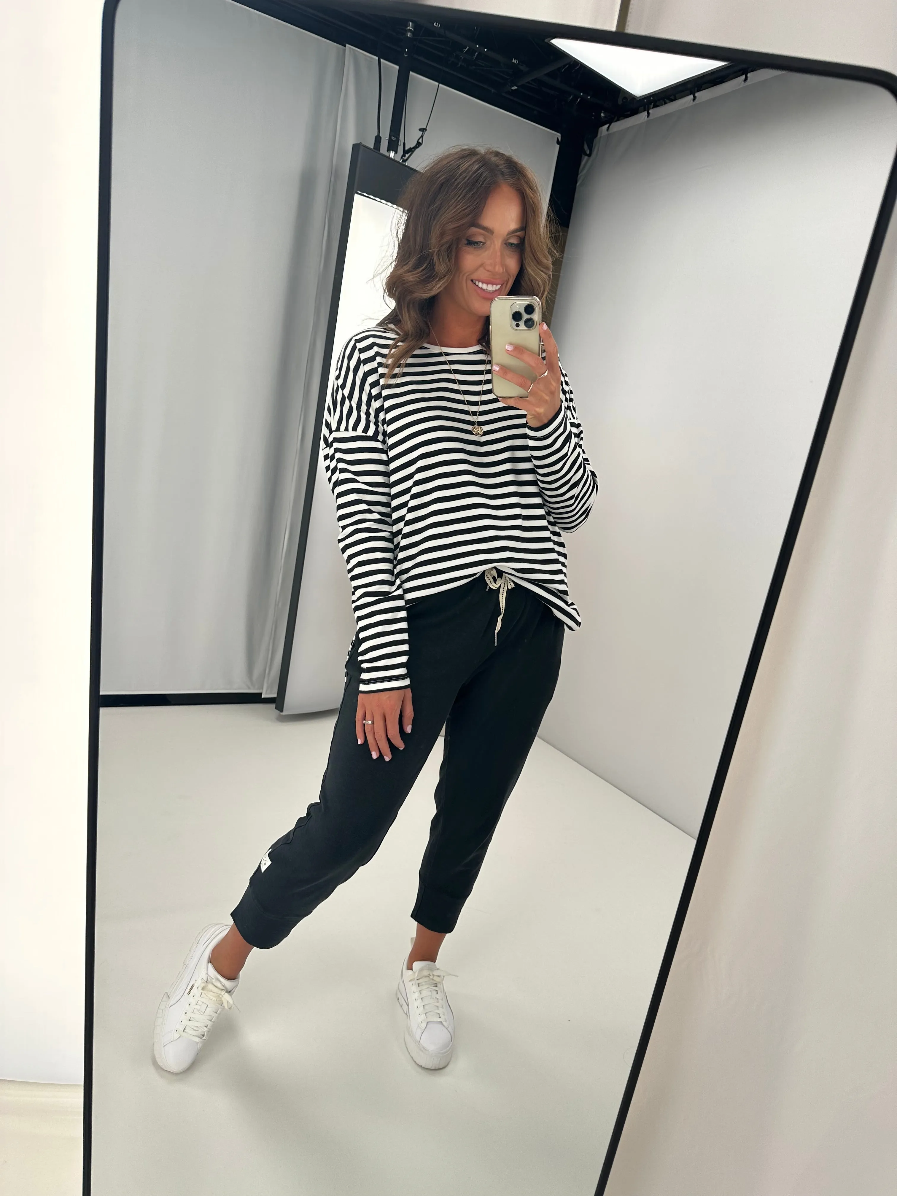 Elm Lauren L/S Tee Black & White Stripe sold by Shine On product image thumbnail 2