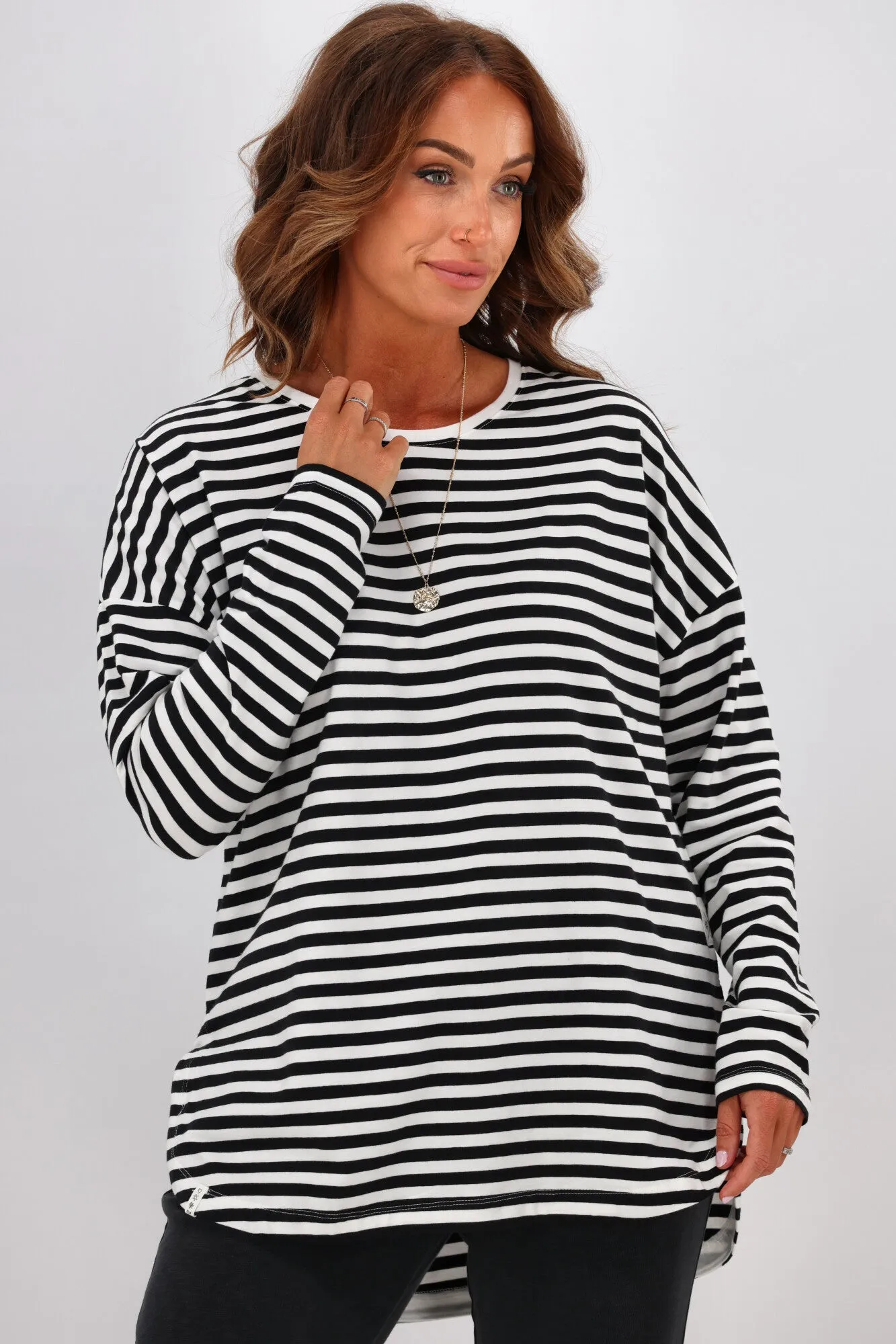 Elm Lauren L/S Tee Black & White Stripe sold by Shine On product image thumbnail 3