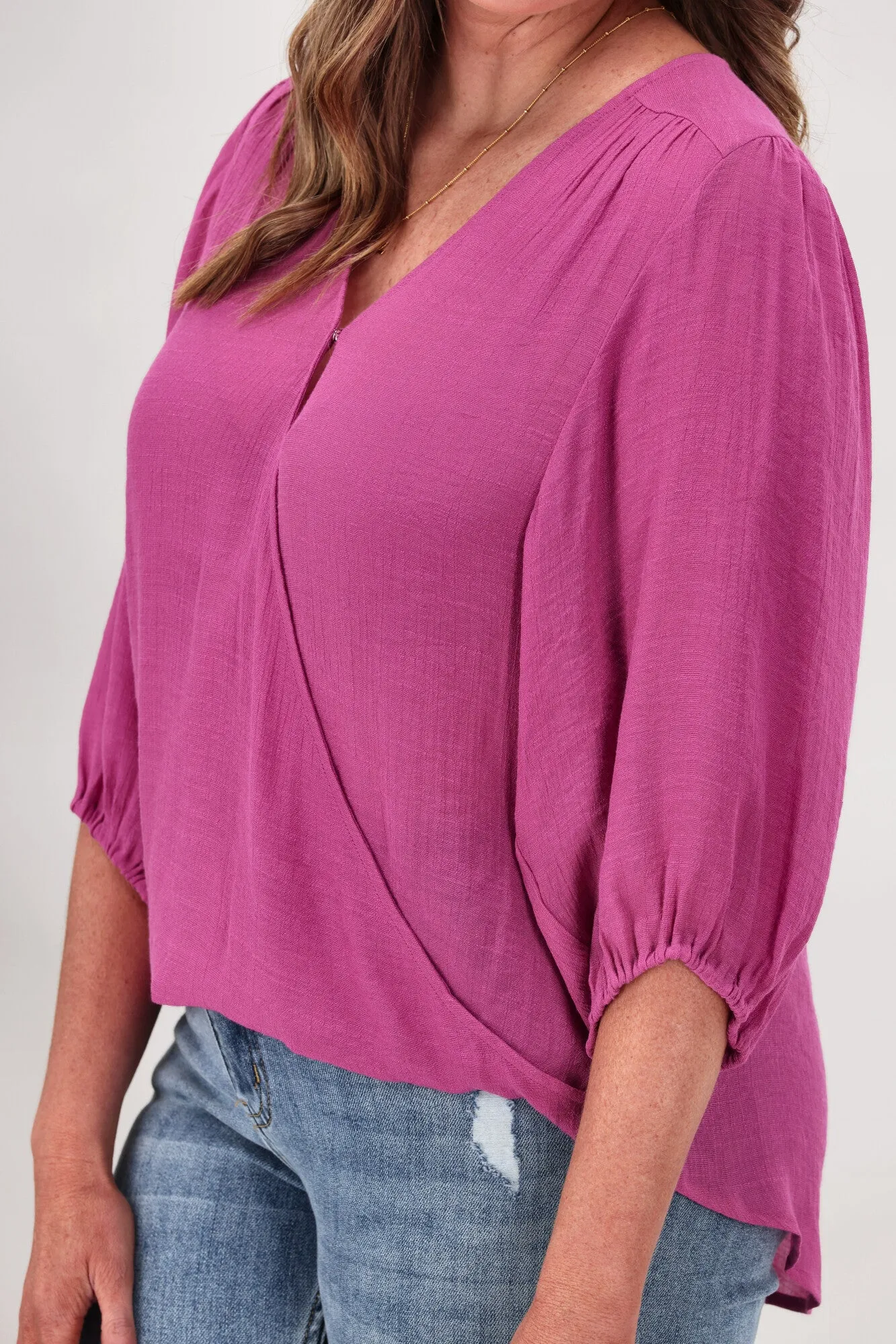 Gloss by Shine On Laina Wrap Front Blouse Orchid Pink sold by Shine On product image thumbnail 2