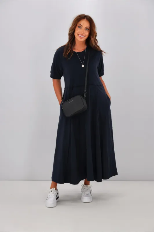 Elm York Midi Dress Navy sold by Shine On