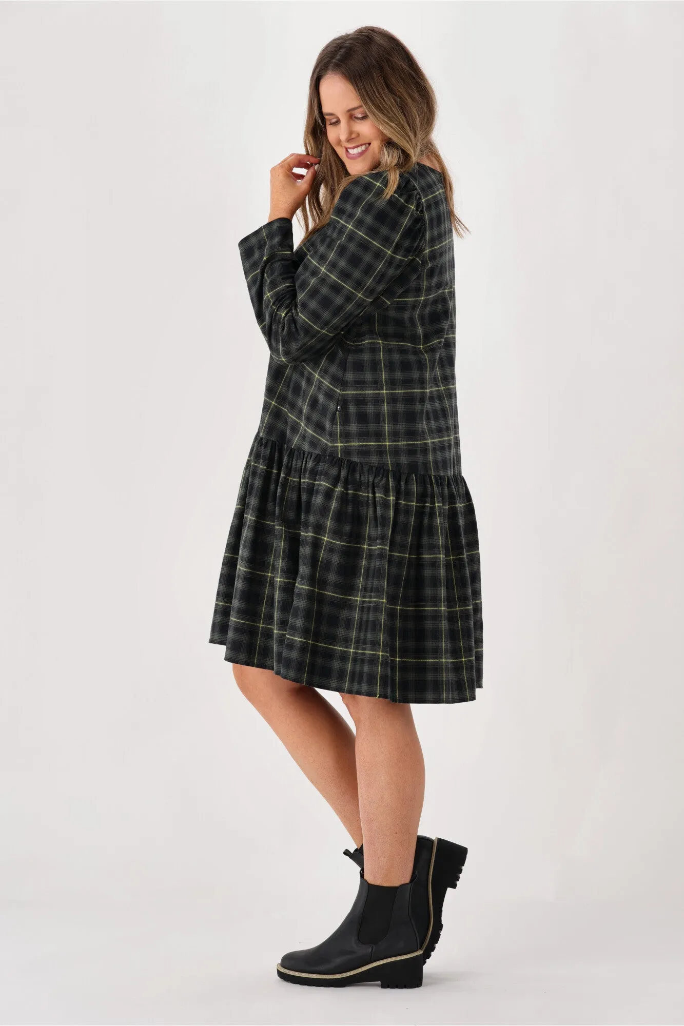 Federation With Me Dress Green Plaid sold by Shine On product image thumbnail 5