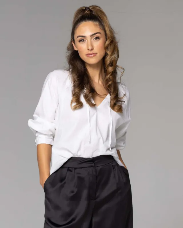 Fate Higher Ground Blouson Sleeve Top White sold by Shine On