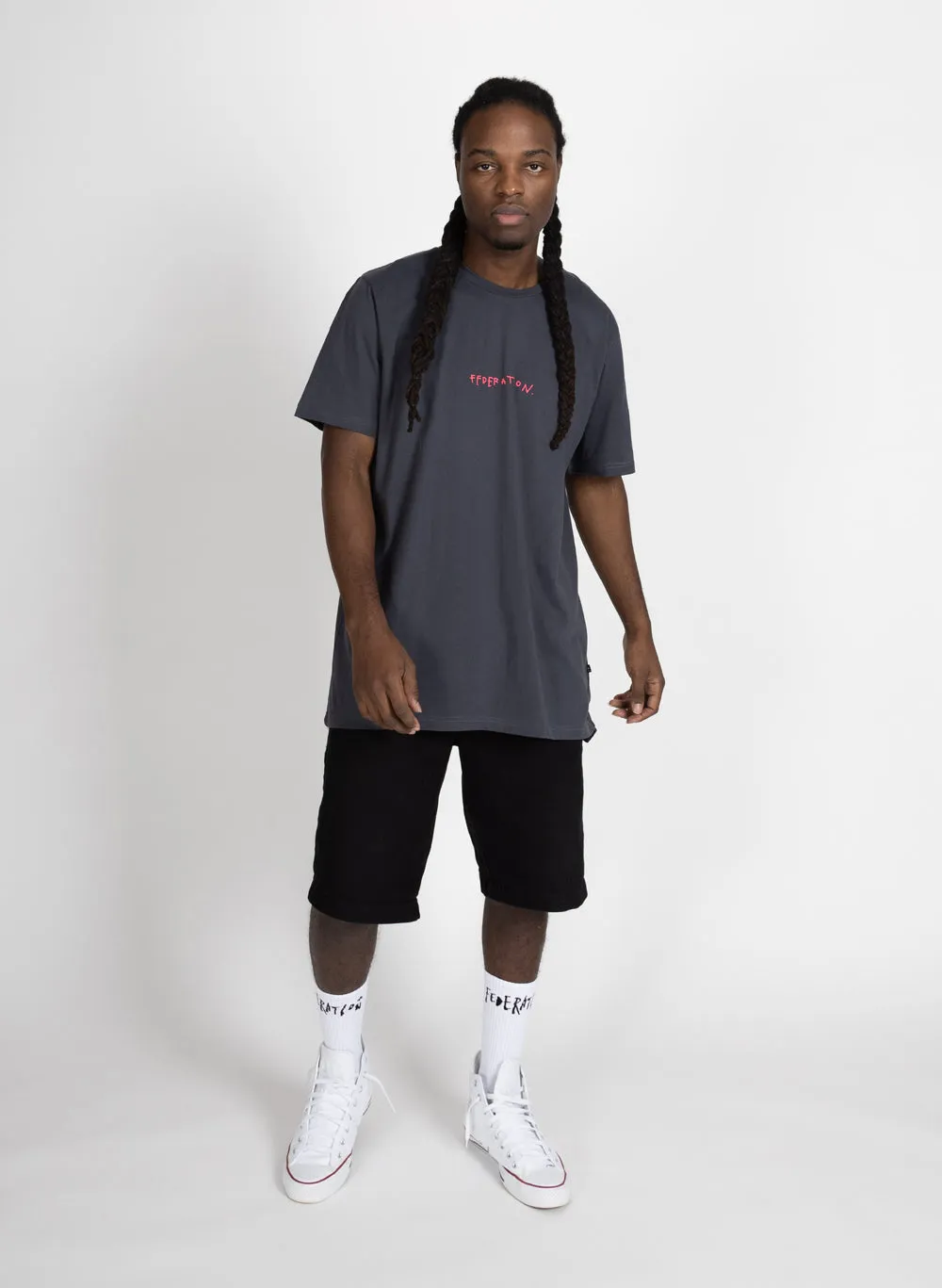 Federation Mens Staple Tee Drawn Off Black sold by Shine On