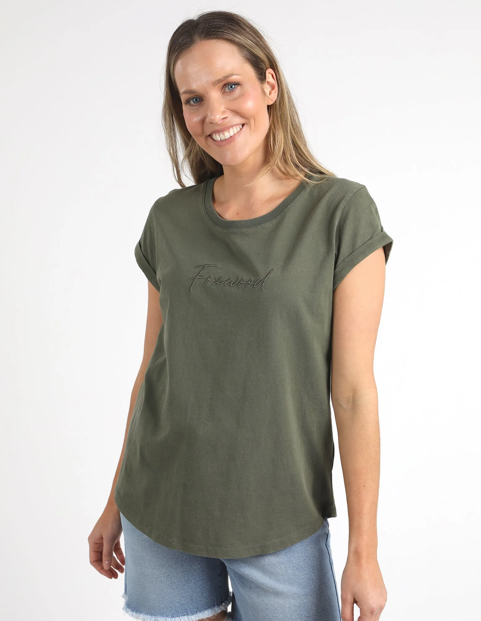 Foxwood Signature Tee Khaki sold by Shine On