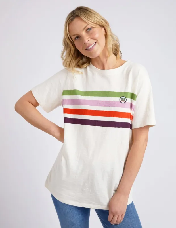 Elm Lined Up Tee Pearl sold by Shine On