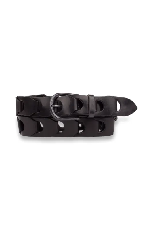Legend Belts Linked Leather Belt Black sold by Shine On
