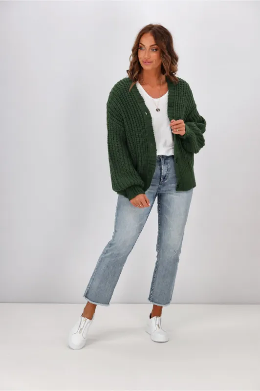 Shine On Label Bettini Knit Cardigan Forest sold by Shine On