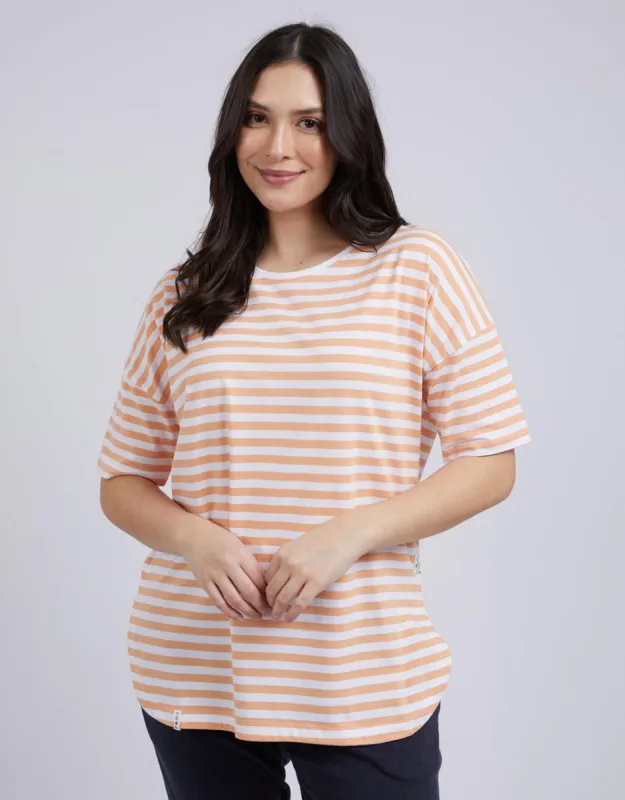 Elm Lauren S/S Tee Stripe Papaya sold by Shine On