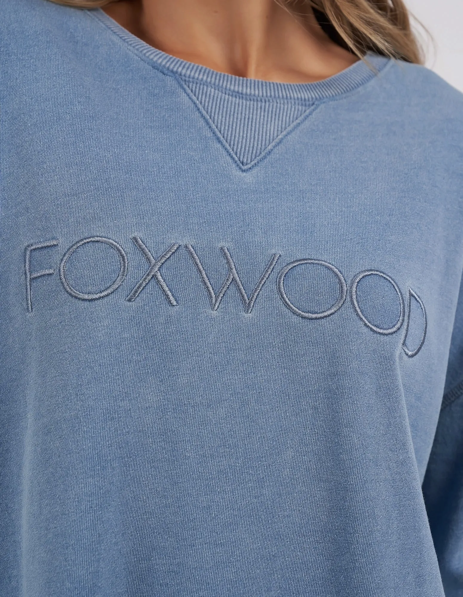 Foxwood Washed Simplified Crew Blue sold by Shine On product image thumbnail 3