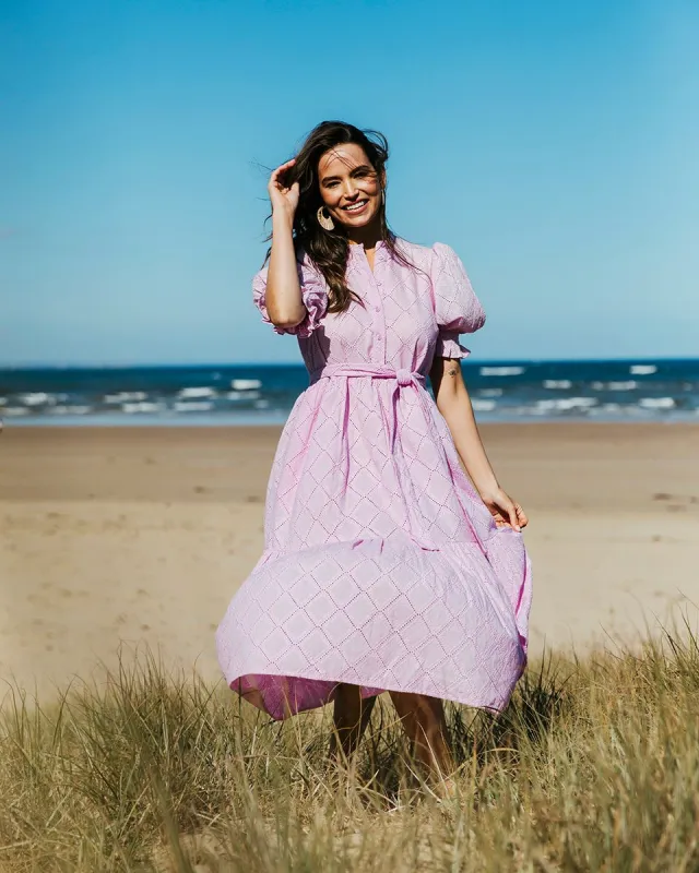 Elm Ottile Broderie Dress Sweet Lilac sold by Shine On