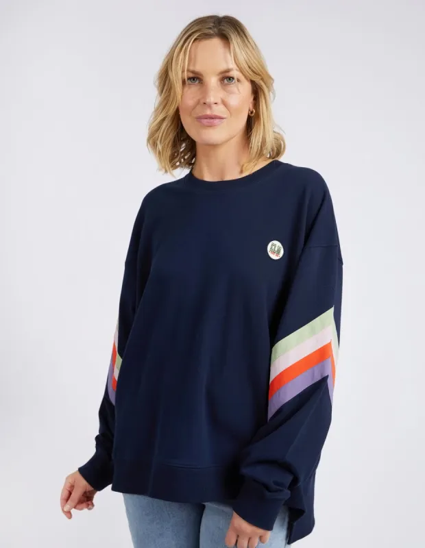Elm Lined Up Crew Navy sold by Shine On