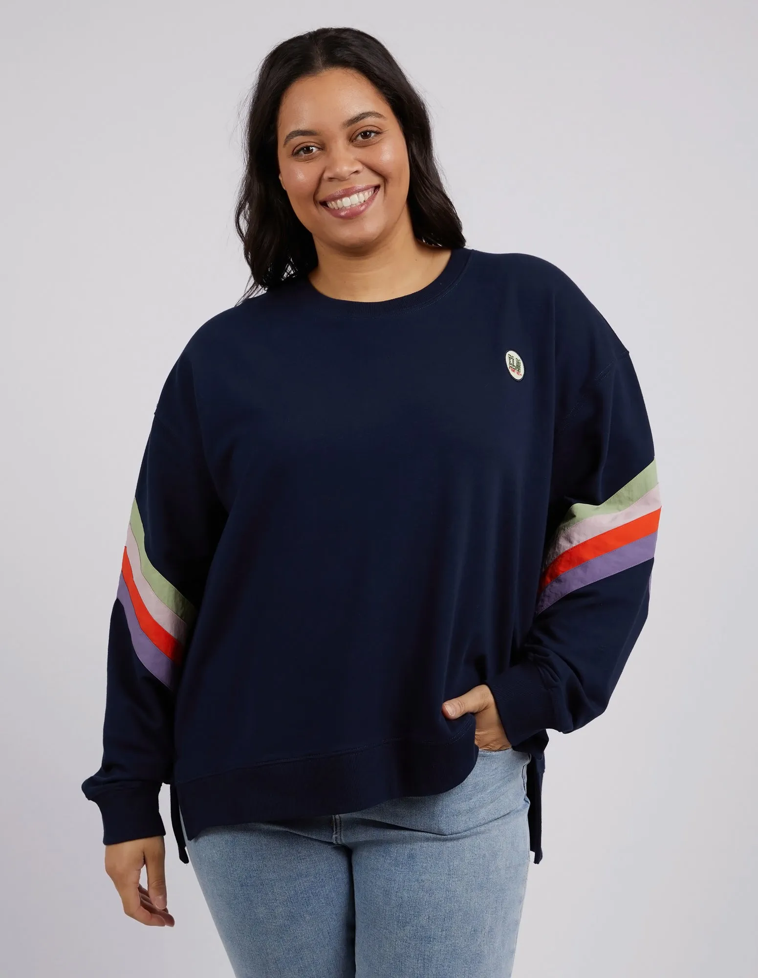 Elm Lined Up Crew Navy sold by Shine On product image thumbnail 3