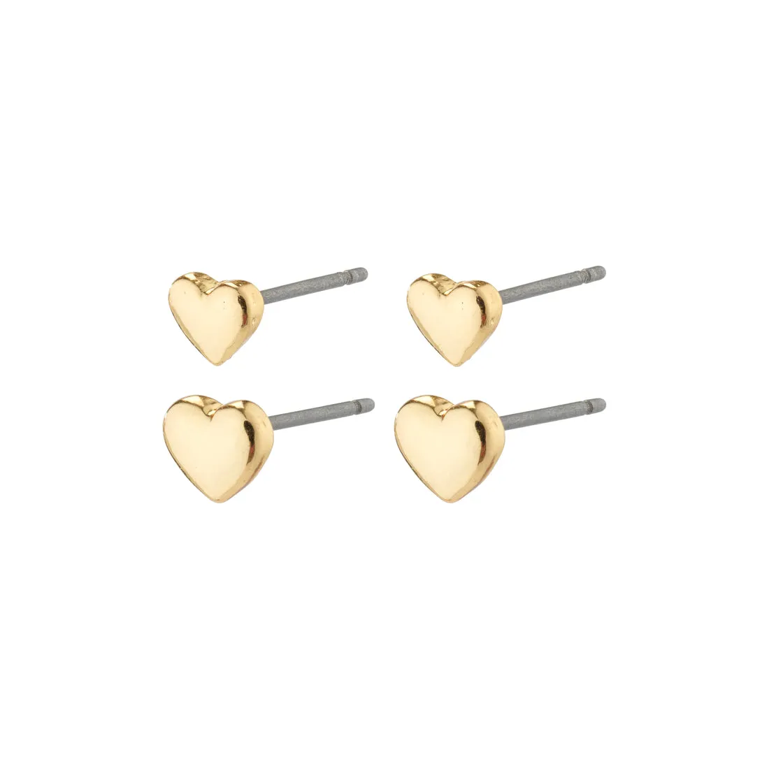 Pilgrim Afroditte Recycled Heart Earrings 2-In-1 Set - Gold Plated sold by Shine On product image thumbnail 2